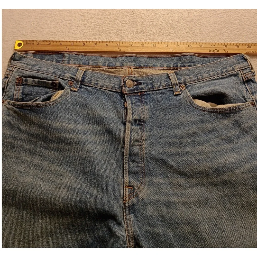 Levis 501 Original Fit Men's Blue Denim Straight Leg Button Fly Jeans 38x30